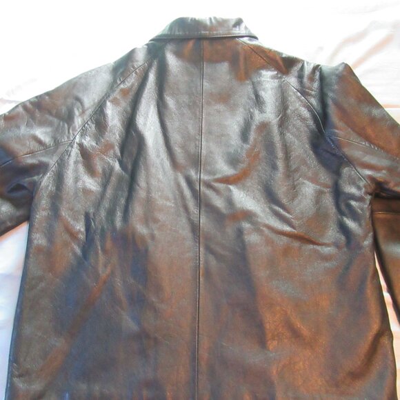 Womens Wilsons Leather Pelle Studio Black Leather Zip Up Jacket Sz L - Picture 7 of 7